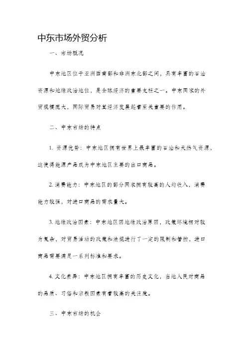 中东市场外贸分析