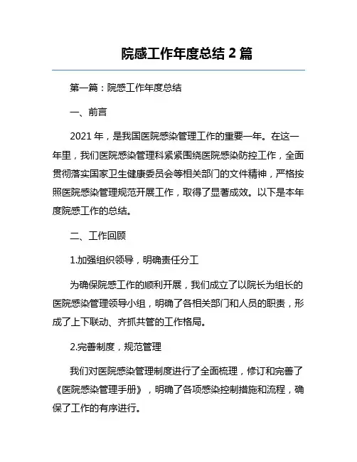 院感工作年度总结2篇