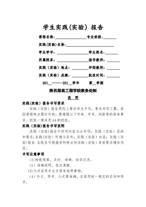 服装专题设计与实践--实践报告
