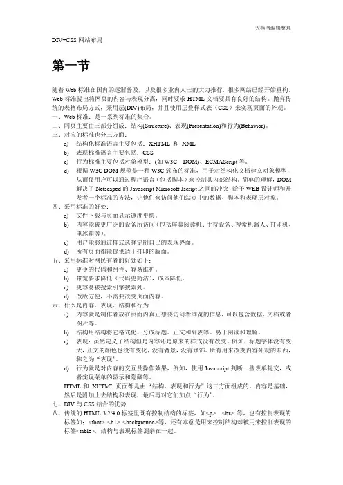 DIV+CSS网站布局