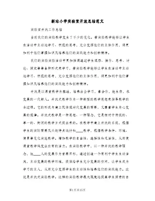 新站小学实验室开放总结范文（4篇）