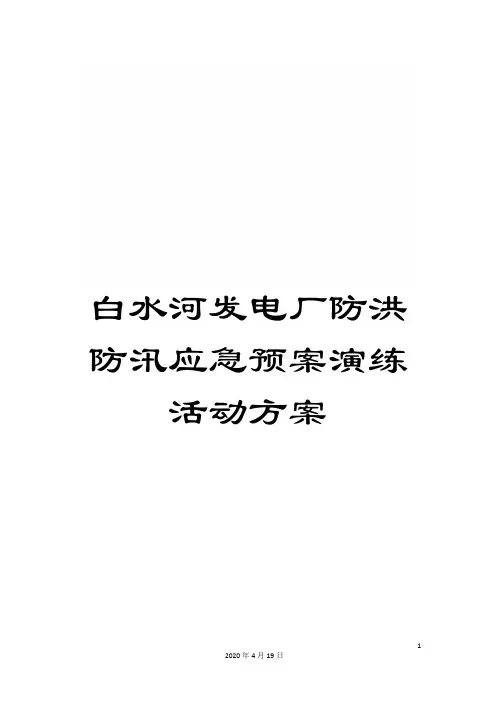 白水河发电厂防洪防汛应急预案演练活动方案