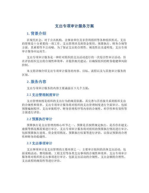 支出专项审计服务方案