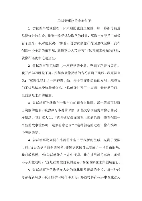 尝试新事物的唯美句子