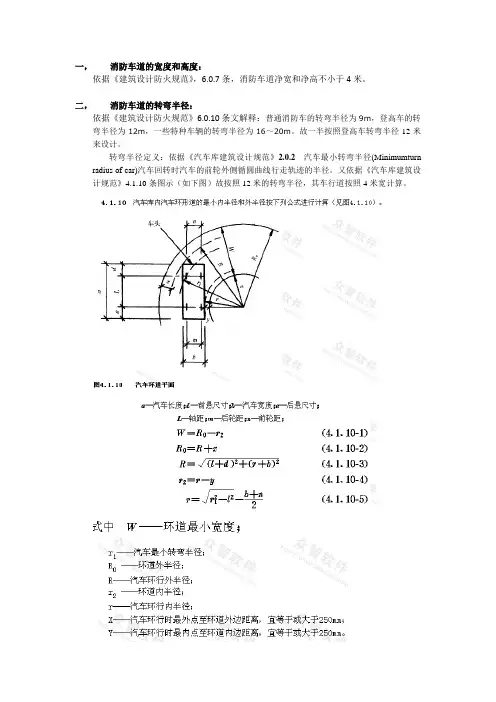 消防车道、转弯半径、扑救场地
