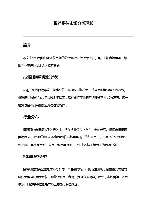 2024年招聘职位市场分析现状