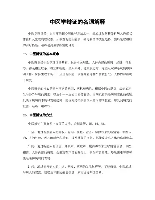 中医学辩证的名词解释