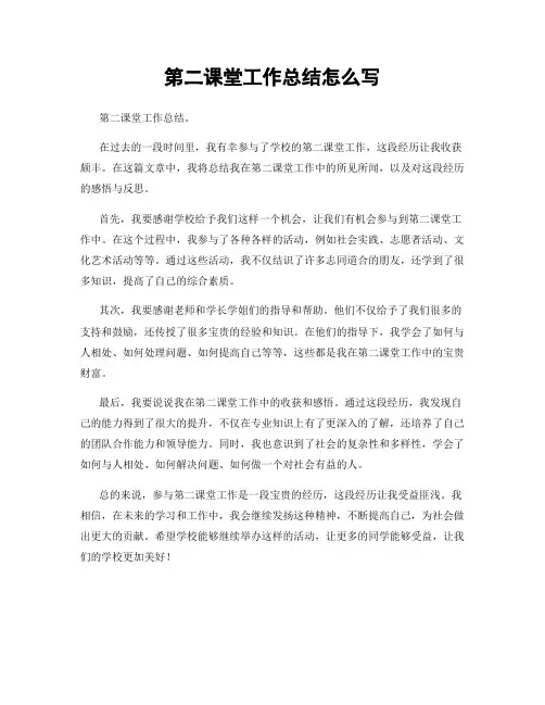 第二课堂工作总结怎么写