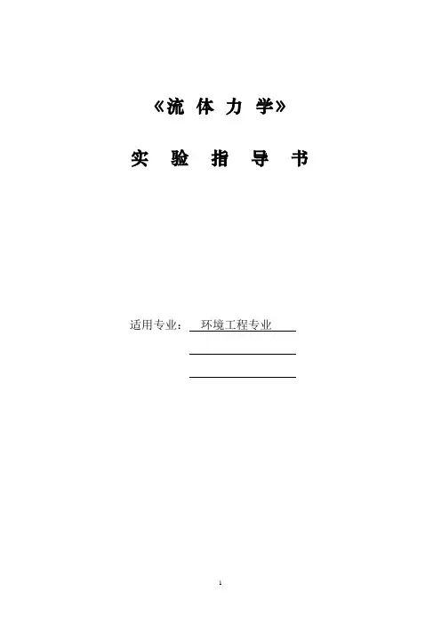 流体力学实验指导书