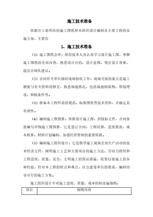施工技术准备