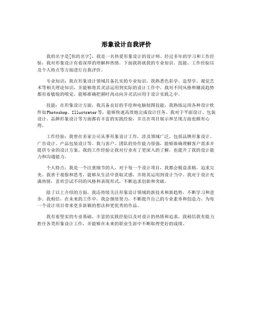 形象设计自我评价