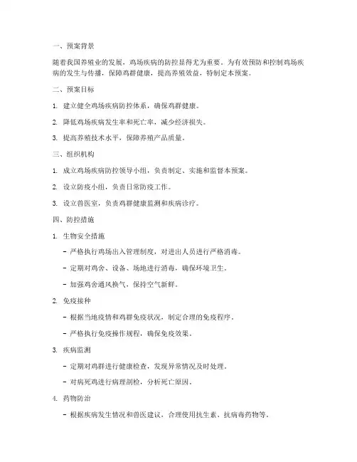 养鸡场疾病防控预案模板