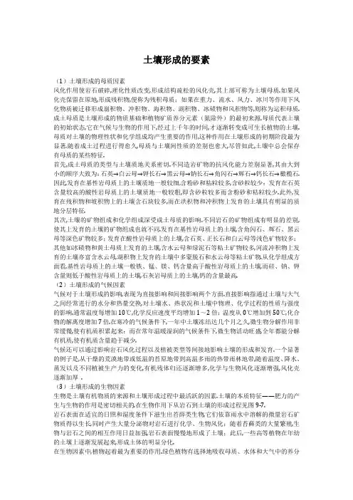 土壤形成的要素