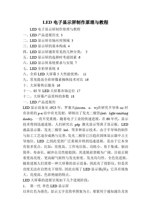 LED电子显示屏制作原理与教程