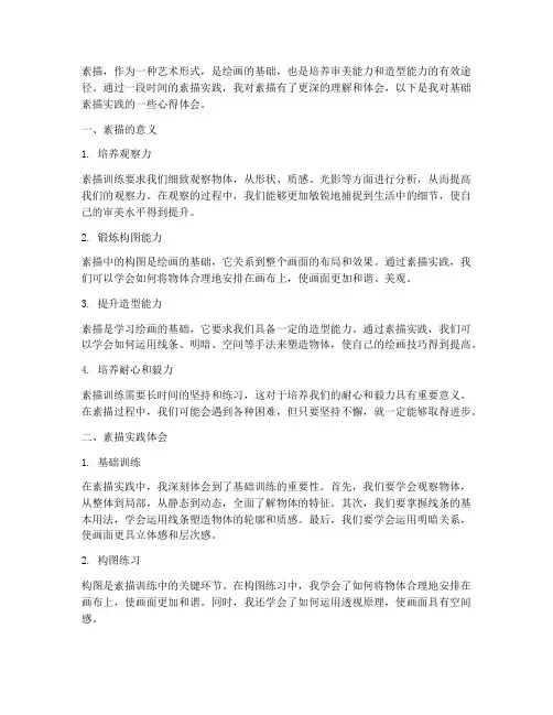 基础素描实践心得体会