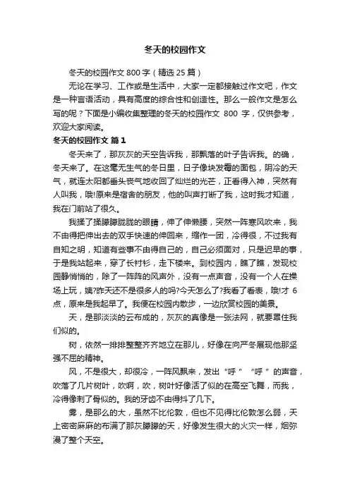 冬天的校园作文