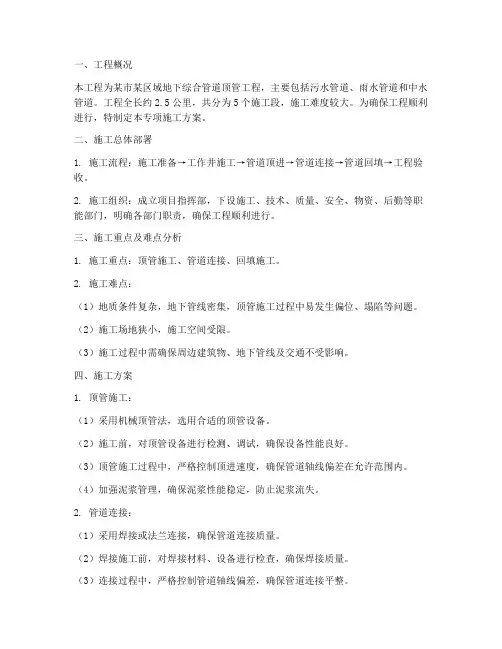 顶管工程专项方案