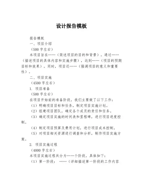 设计报告模板1篇