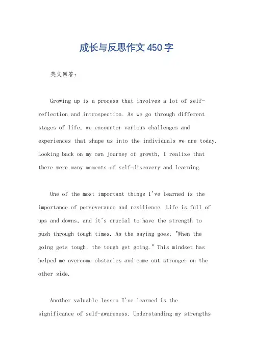 成长与反思作文450字