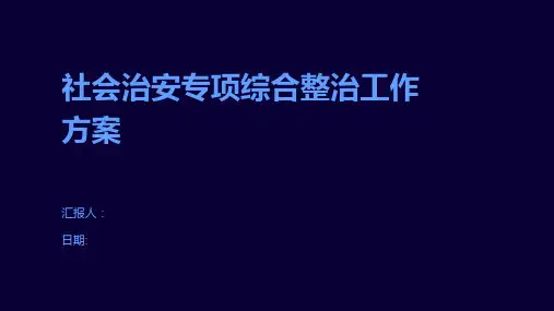 社会治安专项综合整治工作方案