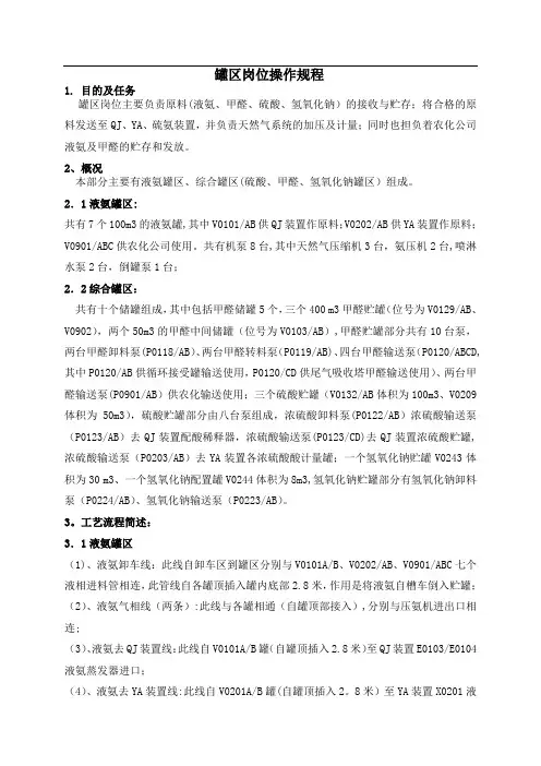 罐区岗位操作规程