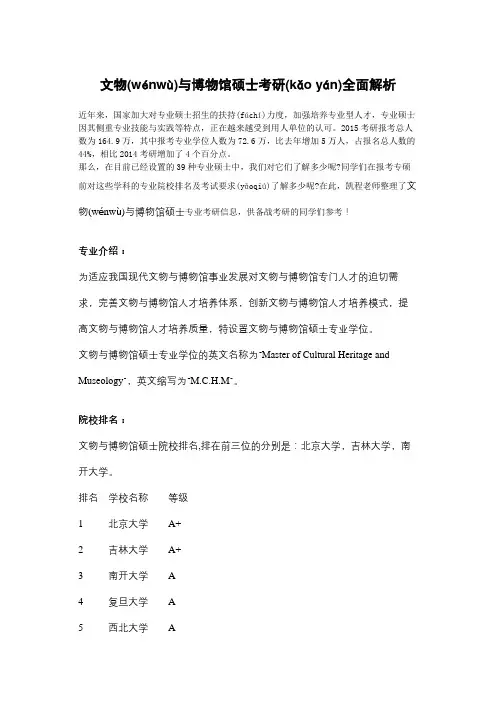 文物与博物馆硕士考研全面解析