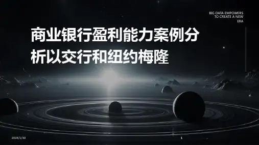 2024版商业银行盈利能力案例分析以交行和纽约梅隆