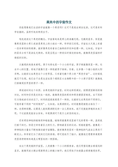 果壳中的宇宙作文