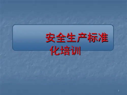 安全生产标准化培训ppt课件