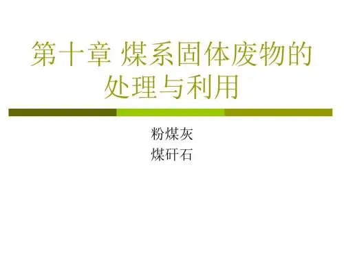 【环境课件】第十章 煤系固体废物的处理与利用185页PPT