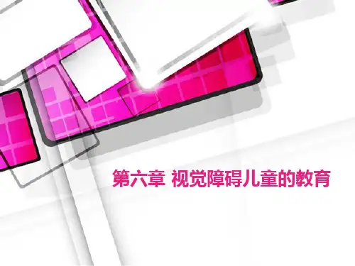 第六章 视觉障碍儿童的教育(方俊明 特殊教育学)