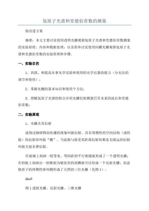 氢原子光谱和里德伯常数的测量