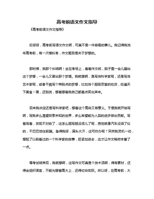 高考前语文作文指导