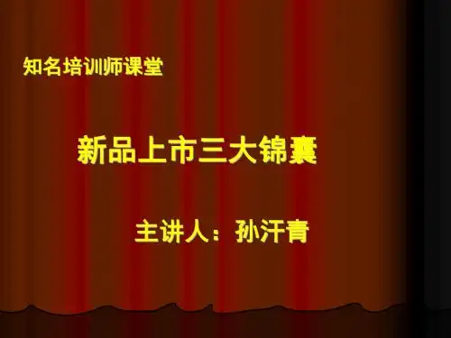 新品上市三项锦囊-管理精品资料