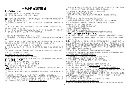 中考必背34首古诗词赏析