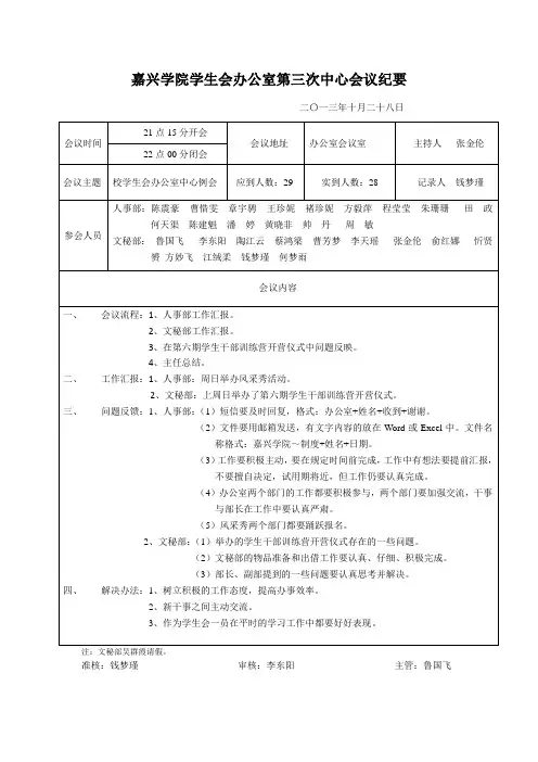 会议纪要模板