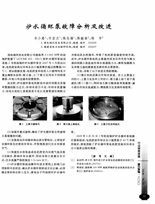 炉水循环泵故障分析及改进