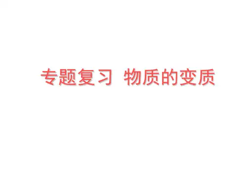 初中化学物质的变质