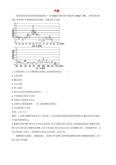 2019届高考地理二轮复习循环递进卷专题综合气候试题(含答案)