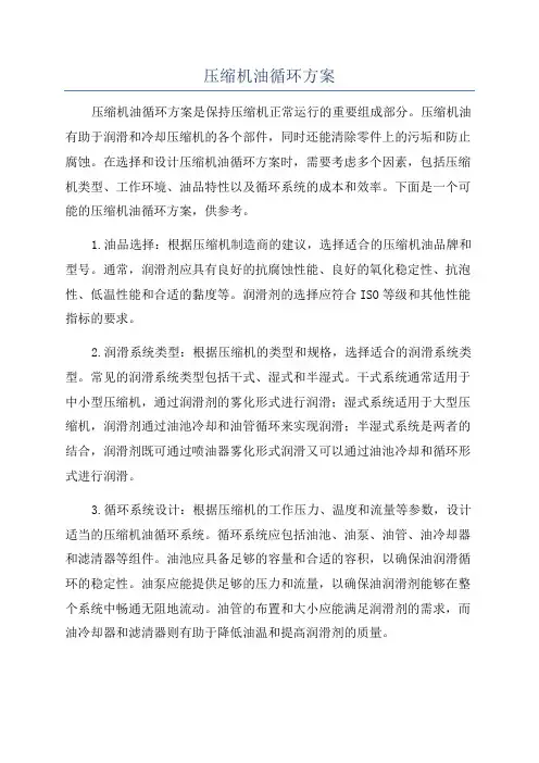 压缩机油循环方案