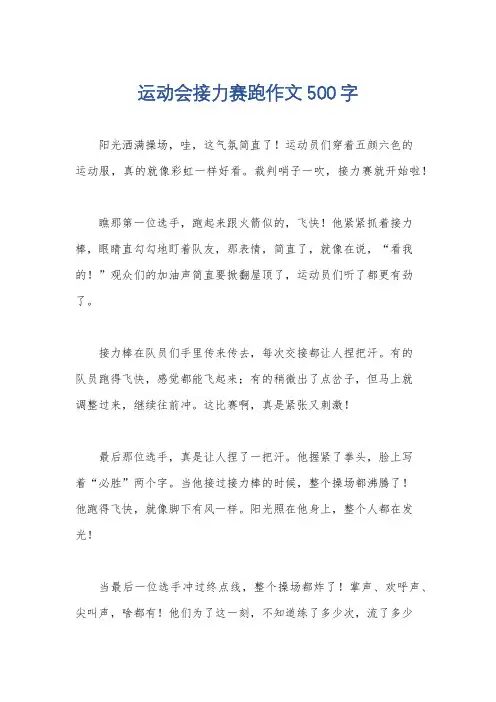 运动会接力赛跑作文500字