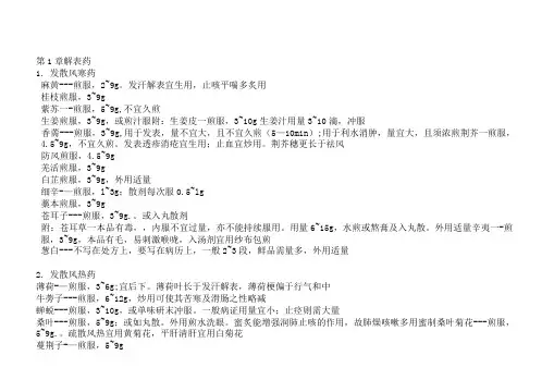 (完整版)中药用量
