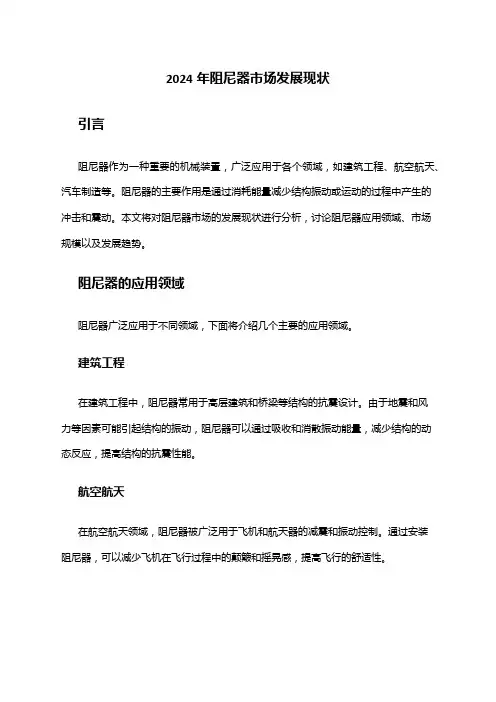 2024年阻尼器市场发展现状