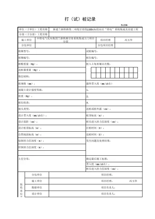 打桩记录
