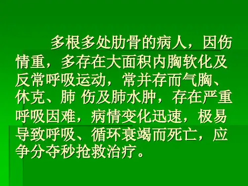 多根多处肋骨骨折的治疗课件