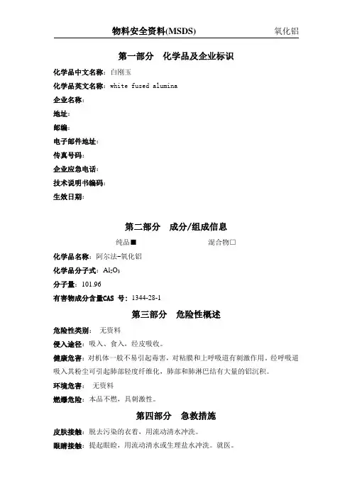 白刚玉 -MSDS