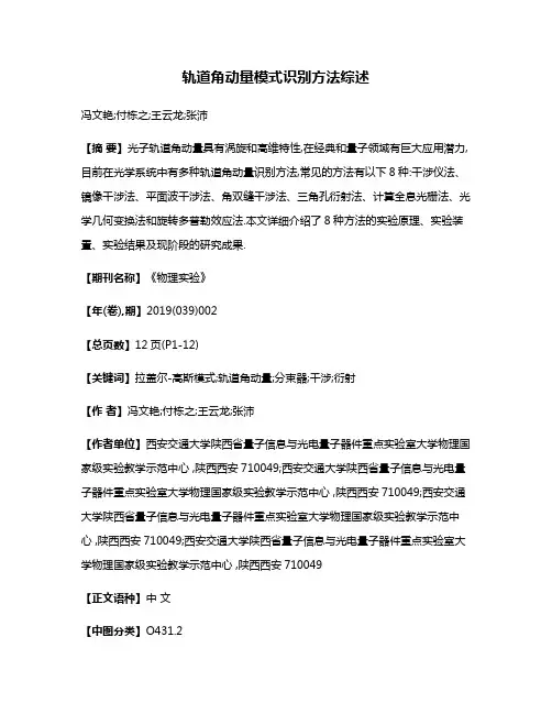 轨道角动量模式识别方法综述