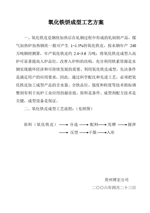 氧化铁饼成型工艺介绍