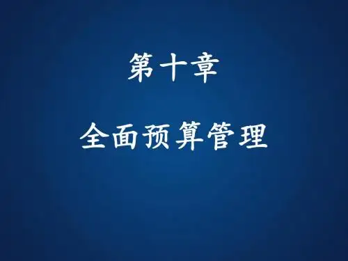 全面预算管理概述(共31张PPT)