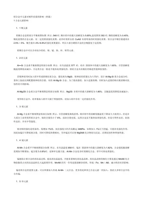 铝中合金元素和杂质对性能的影响2